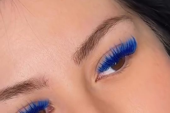 Cobalt blue color lash set